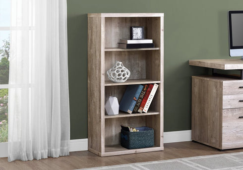 11.75" x 23.75" x 47.5" Cappuccino Particle Board Adjustable Shelves Bookshelf